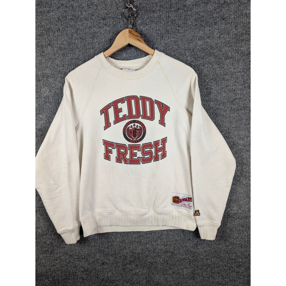 Teddy Fresh S Ivory Collegiate Flunked Out Logo Sweatshirt Roar Bear Patch